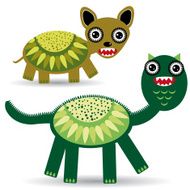 Cute cartoon Monster on a white background vector N3