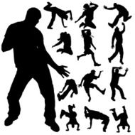 Vector silhouette of dance N40