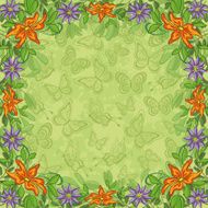 Background flowers and butterflies N4