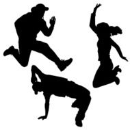 Vector Silhouette Of People N756