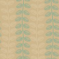 Pattern with Golden and Blue Leaves