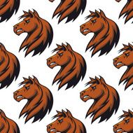 Seamless pattern with majestic stallion