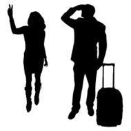 Vector silhouettes of businessmen N12