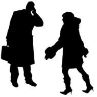 Vector silhouettes of businessmen N14