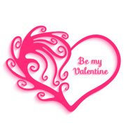 Heart with swirls on white background N2