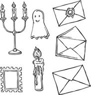 envelopes and candles