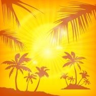 Palms background in yellow