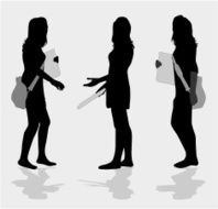 Vector silhouette girls N19