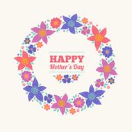 Happy Mother&#039;s Day card with floral wreath N2