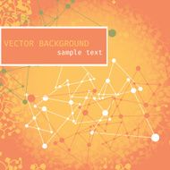 abstract orange background with branches triangles ornament