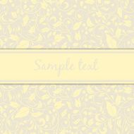 postcard in yellow colors with floral ornament