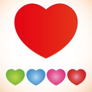 Heart Icon Vector with Four Color Variations N2