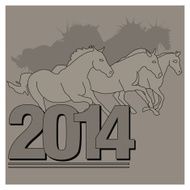 vector horses running