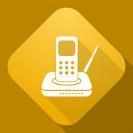Vector icon of Radio Phone with a long shadow