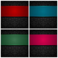 Set ornament template fabric texture color ribbons