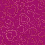Seamless pattern of gold lacy hearts N2