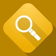 Vector icon of Magnifier with a long shadow