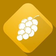 Vector icon of Grapes with a long shadow