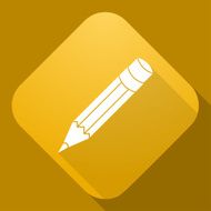Vector icon of Pencil with a long shadow