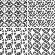 Floral pattern seamless background flowers Set