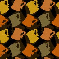 Seamless pattern with mugs N2