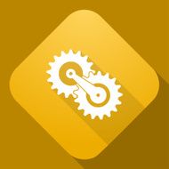 Vector icon of Gears with a long shadow