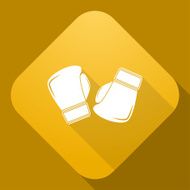 Vector icon of Boxing Gloves with a long shadow