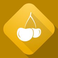 Vector icon of Cherry with a long shadow