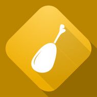 Vector icon of Chicken Leg with a long shadow