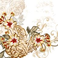 Grunge background with roses