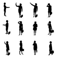 Silhouettes of businesspeople N3