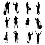 Silhouettes of businesspeople N9