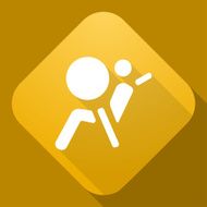 Vector icon of Airbag Sign with a long shadow