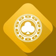 Vector icon of Casino Chip with a long shadow