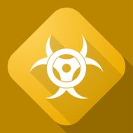 Vector icon of BioHazard Sign with a long shadow