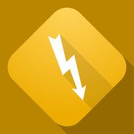 Vector icon of Lightning Sign with a long shadow