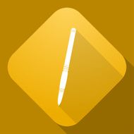 Vector icon of Pen with a long shadow N2