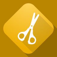 Vector icon of Scissors with a long shadow