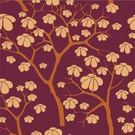 Tree wit leave seamless wallpaper in chinese style