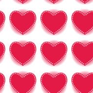 Pink heart seamless pattern on a white background vector N2