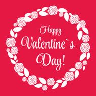 Vector St Valentine Day&#039;s Greeting Card in Retro Style Design N11