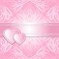 Holiday Valentine&#039;s day card with lace pattern and hearts