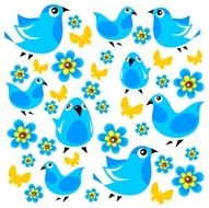 blue birds background