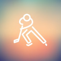 Moving hockey player thin line icon N4