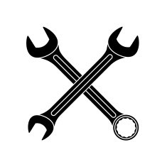 Black icon of Wrench N2