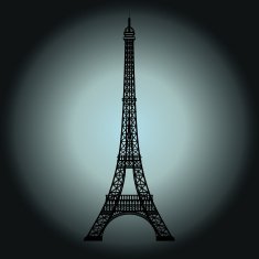 Eiffel Tower Icon Blue background Vector N2