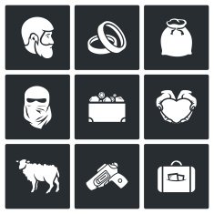 Custom wedding - bride price icons Vector Illustration