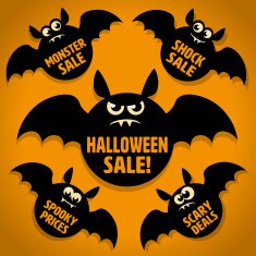 Scary Little Bat Halloween Sale Icons N2