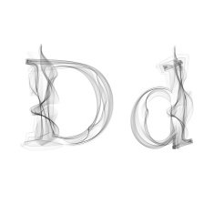 Black Smoke font Letter D N2