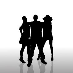 Vector silhouette of a people N254